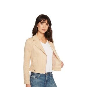 Jack by BB Dakota Faux Suede Moto Jacket - Beige - Size X-Small